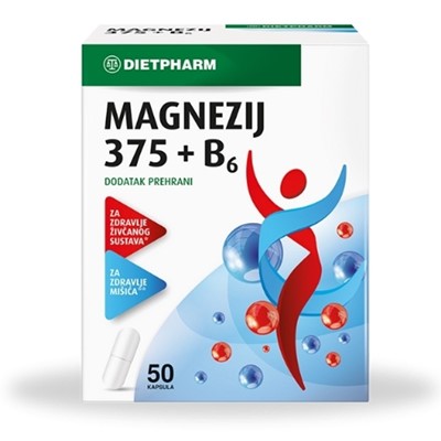 Dietpharm Magnezij 375 + B6 50 kapsula